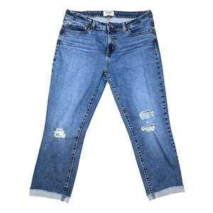 Denizen by Levi’s Womens Jeans Size 16 Blue Cropped Mid Rise Boyfriend #203